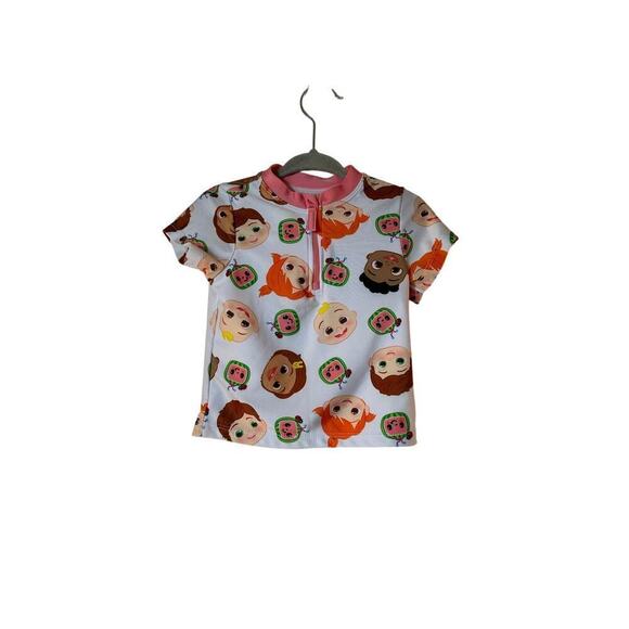 Cocomelon Other - COCOMELON Girl’s Short Sleeve 1/4 Zip Swim Top / Size: 18 Months